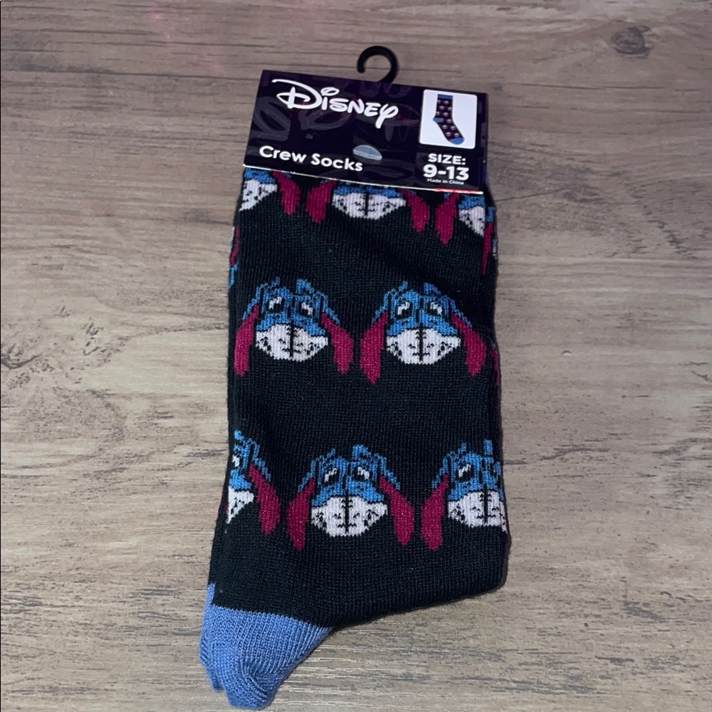 Disney Black and Blue Casual Socks Eeyore Pattern